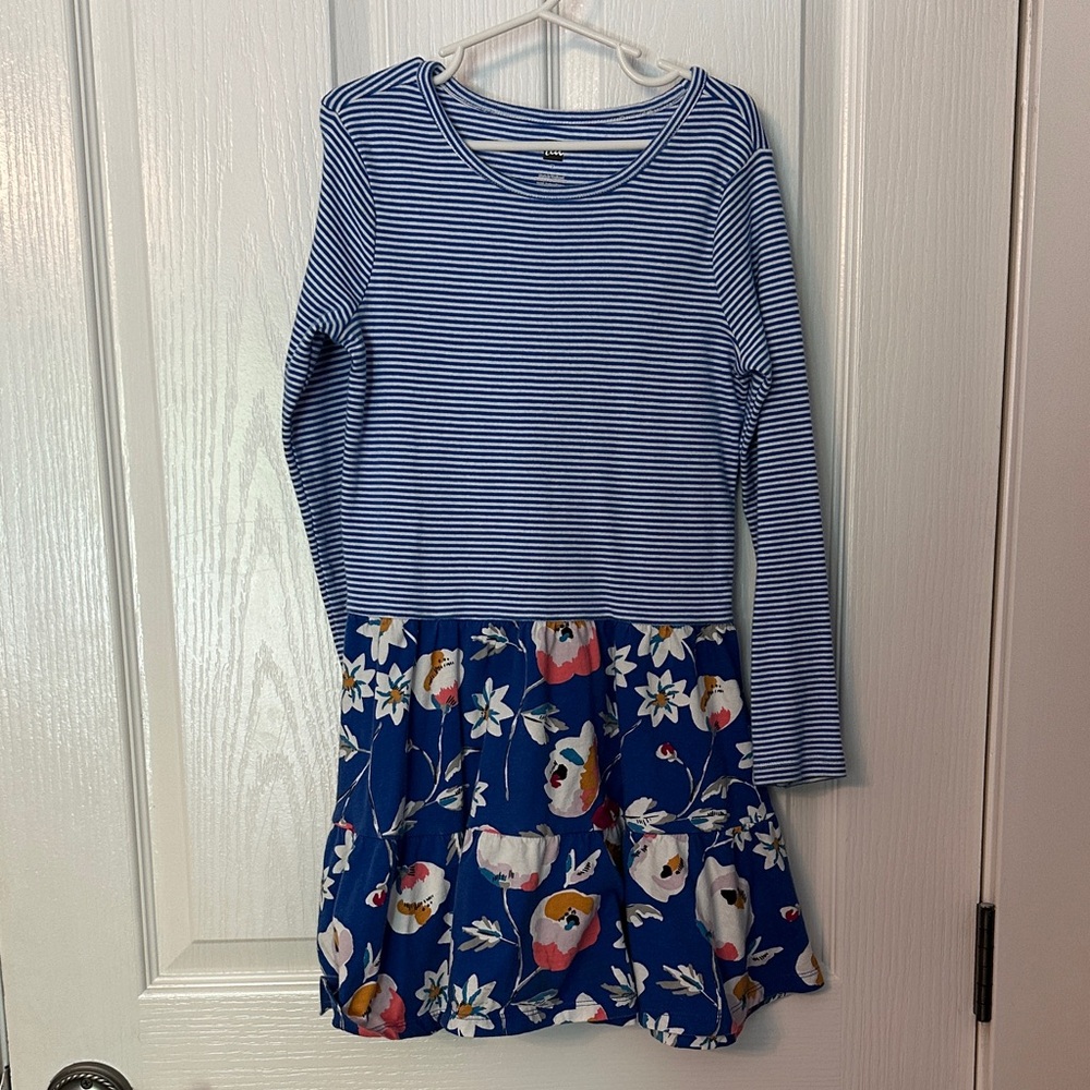 Tea Collection Blue Striped and Floral Dress